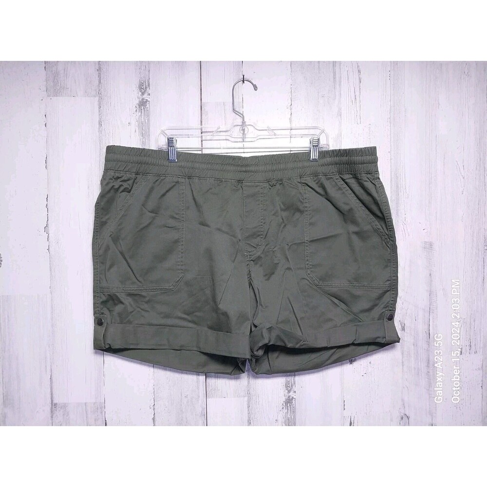 Carhartt XXL Relaxed Fit Shorts Elastic Waist Pockets Cuffed Olive Green